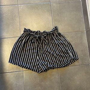Soft Black and white striped shorts